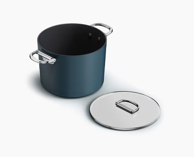 joseph-joseph-space-folding-handle-ceramic-non-stick-25cm-blue-stock-pot-lid image 1