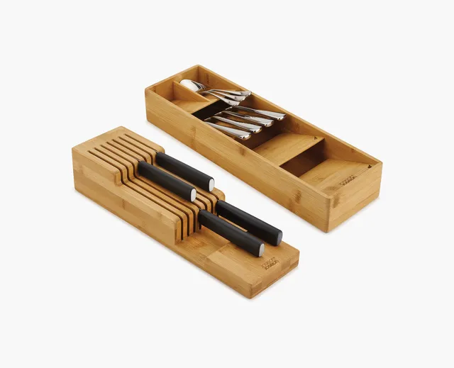 joseph-joseph-drawerstore-bamboo-2-piece-cutlery-knife-organiser-set image 1