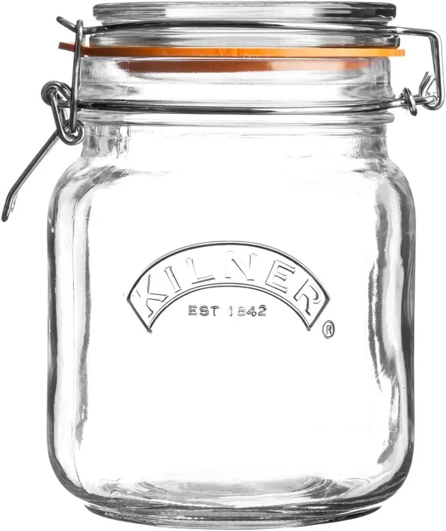 kilner-square-swing-top-glass-jar-1l-preserving-dry-storage-essential image 1