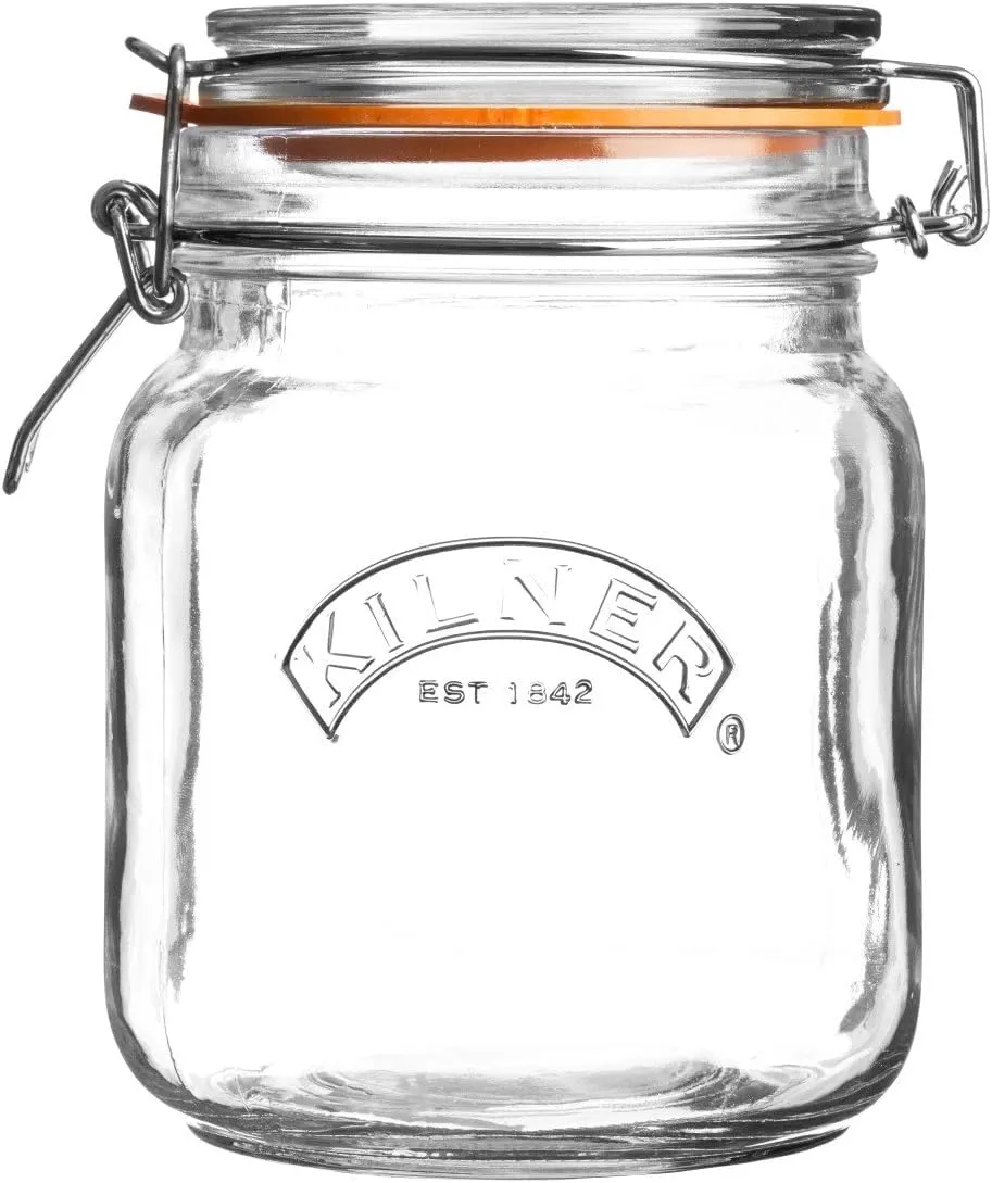 kilner-square-swing-top-glass-jar-1l-preserving-dry-storage-essential image 1