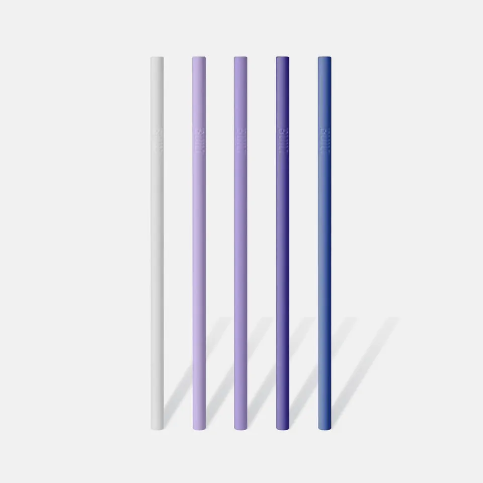 built-silicone-straw-set-with-cleaner-5-reusable-bpa-free-silicone-straws-cleani image 1
