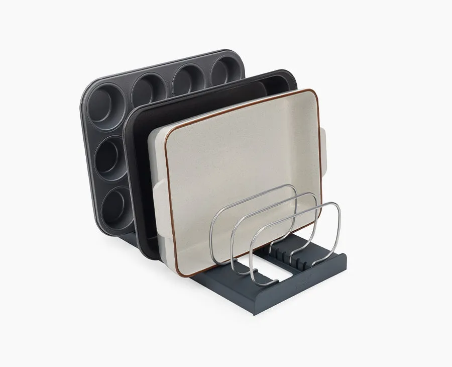 joseph-joseph-drawerstore-grey-baking-tray-organiser-with-8-adjustable-dividers image 1