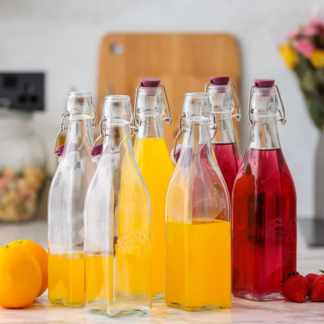 kilner-square-clip-top-bottles-16oz-set-of-6 image 1