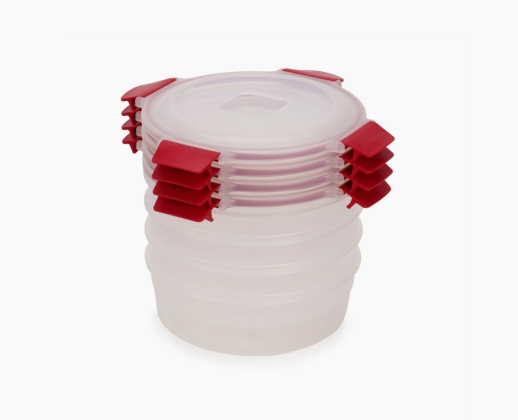 joseph-joseph-nest-lock-4-piece-red-1l-round-food-container-set-with-airtight-li image 1