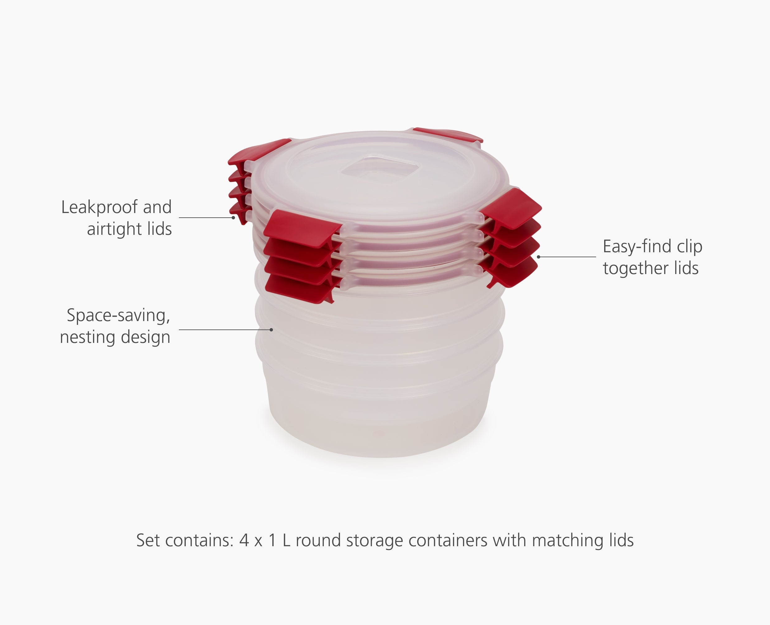 joseph-joseph-nest-lock-4-piece-red-1l-round-food-container-set-with-airtight-li image 4