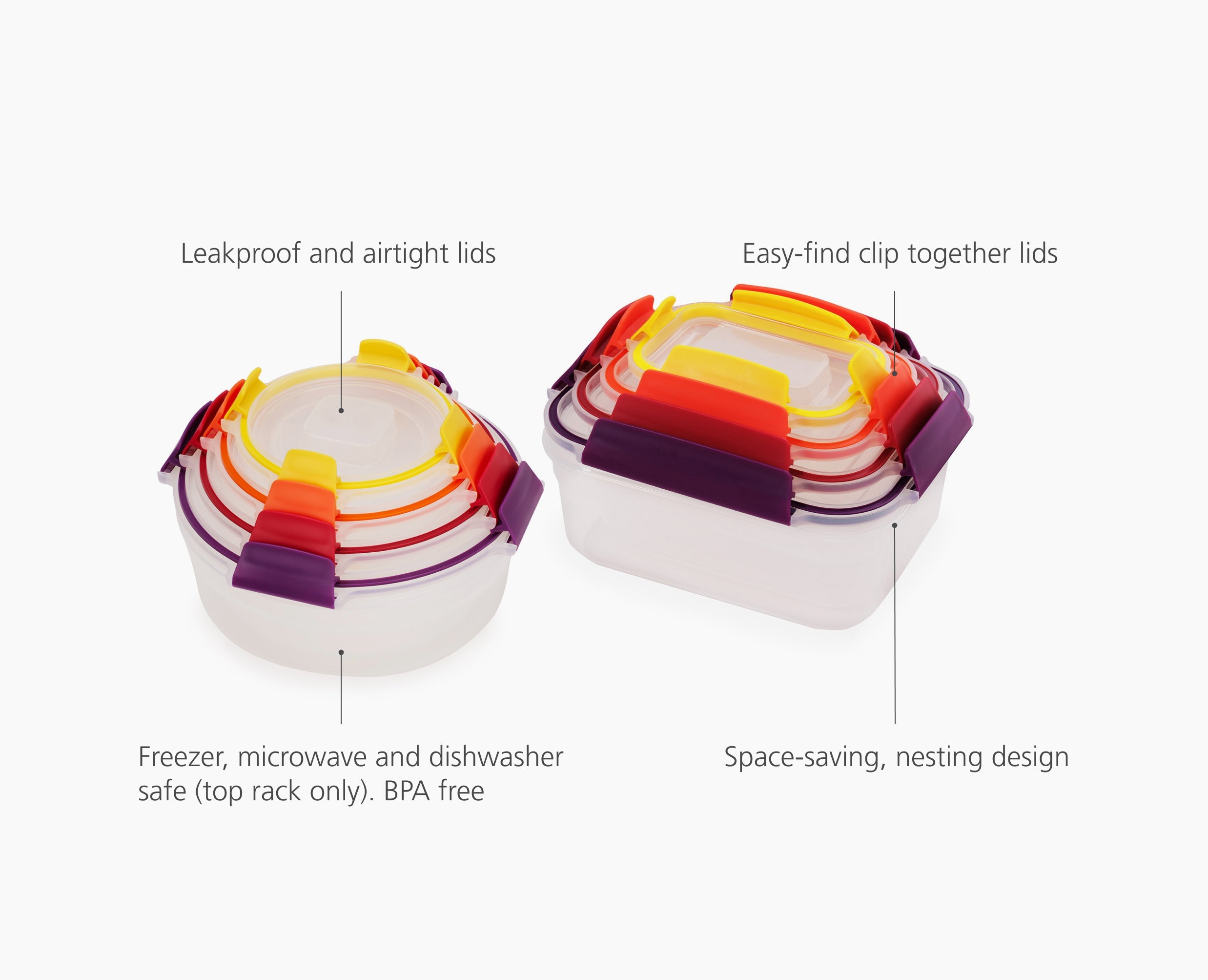 joseph-joseph-nest-lock-8-piece-multicolour-food-container-set-airtight-and-spac image 6