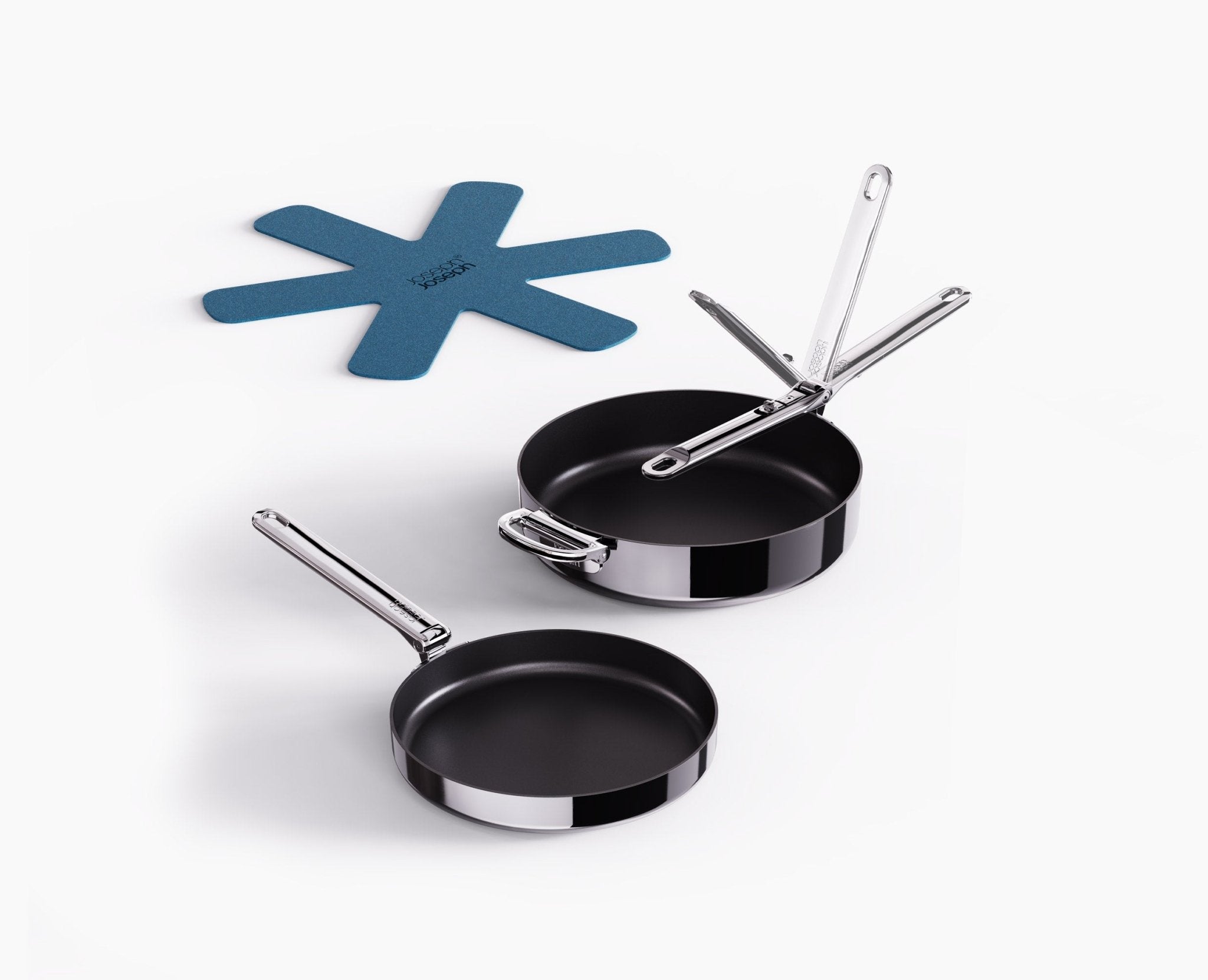 joseph-joseph-space-steel-folding-handle-non-stick-2-piece-frying-pan-set-24cm-2 image 1