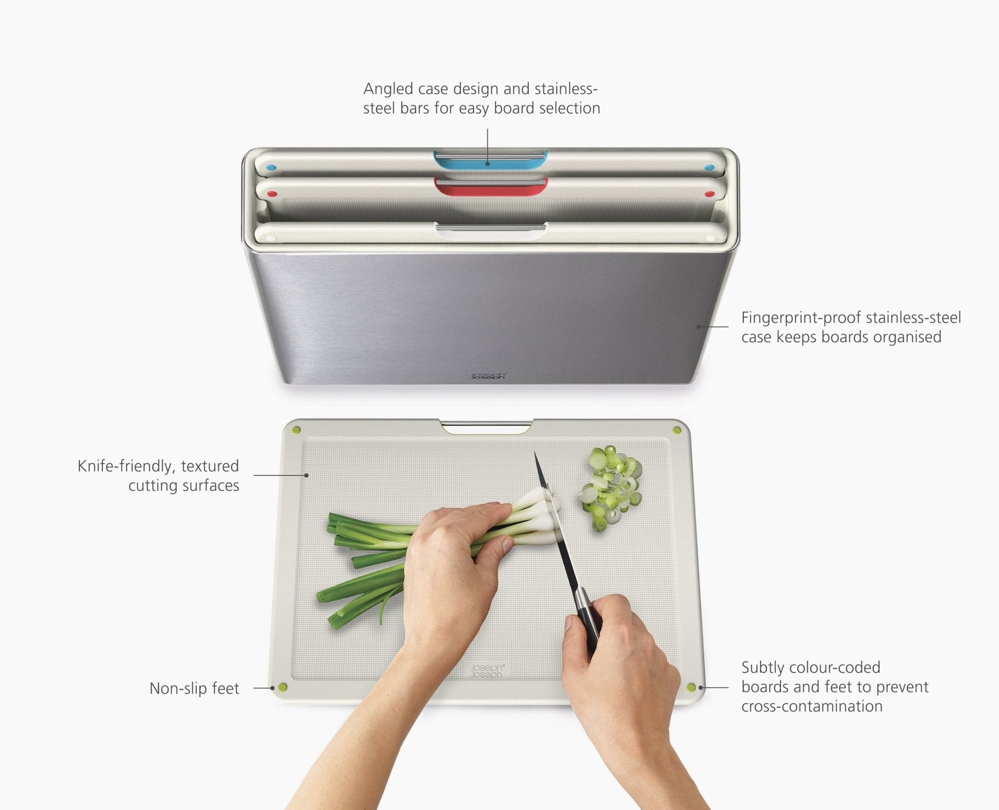joseph-joseph-folio-steel-4-piece-stone-chopping-board-set-with-stainless-steel- image 6