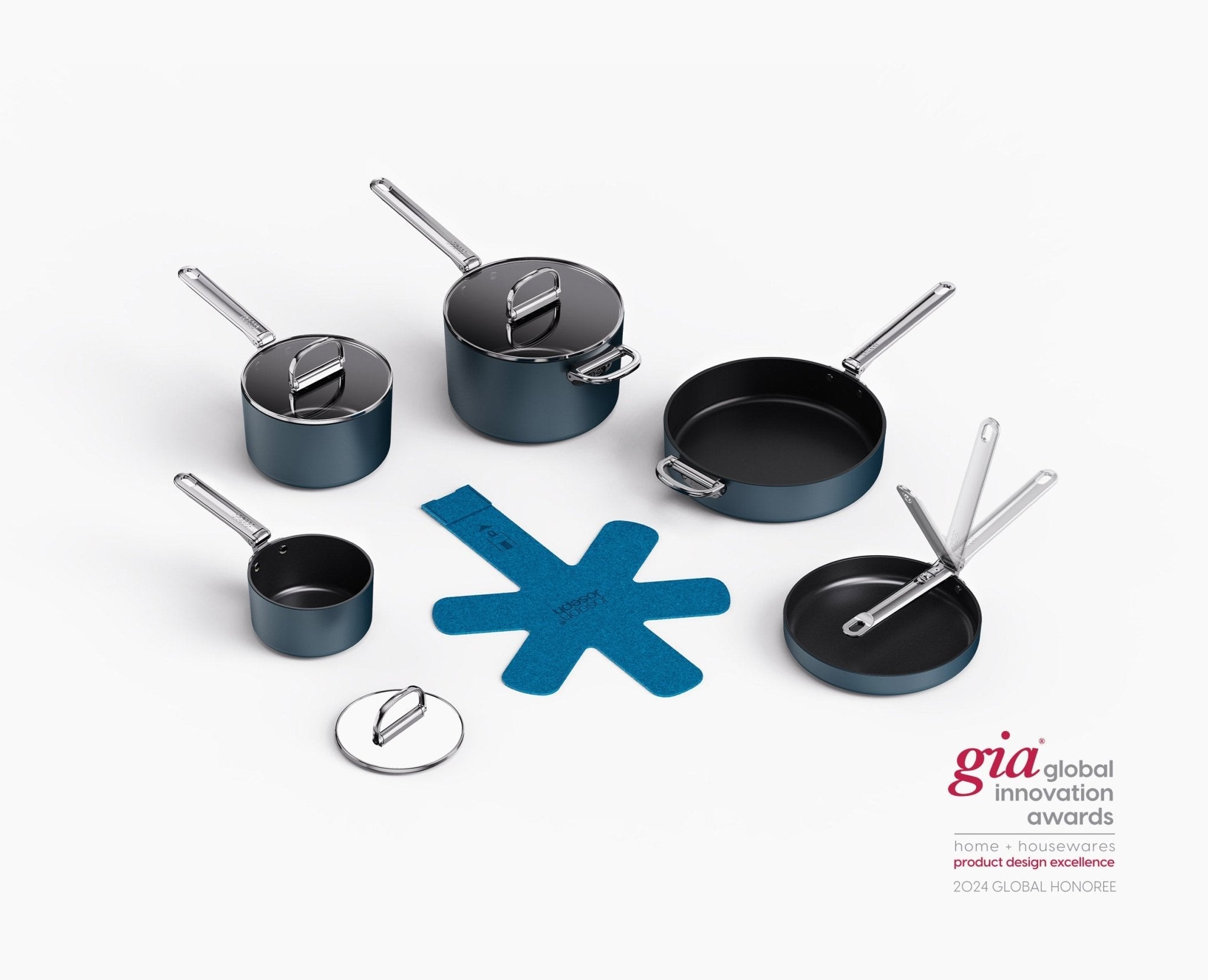 joseph-joseph-space-5-piece-non-stick-ceramic-cookware-set-with-folding-handles- image 2