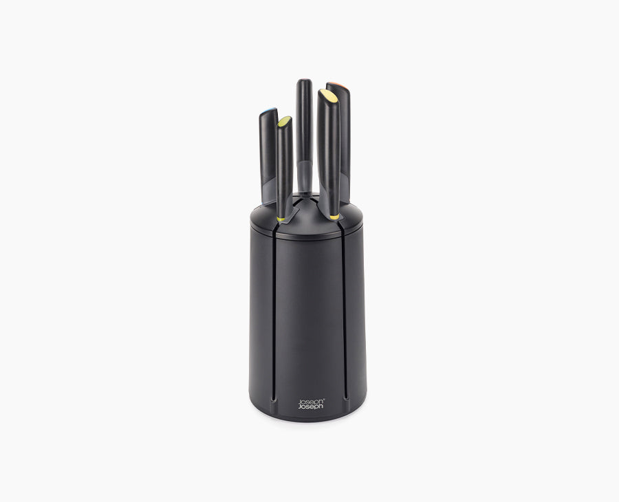 joseph-joseph-elevate-carousel-5-piece-multicolour-knives-set-rotating-block-wit image 1