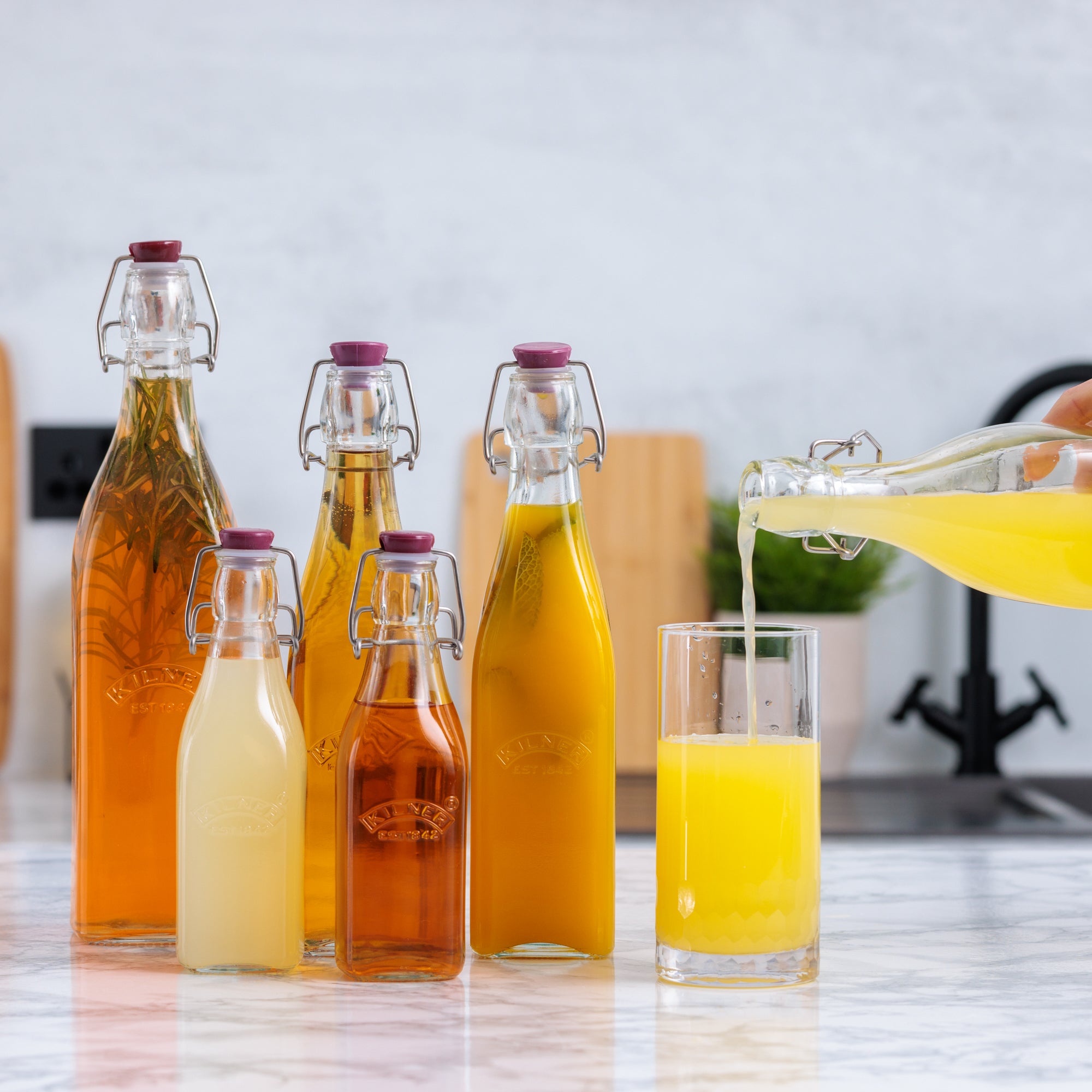 kilner-square-clip-top-bottles-set-of-6-9oz-16oz-34oz image 3