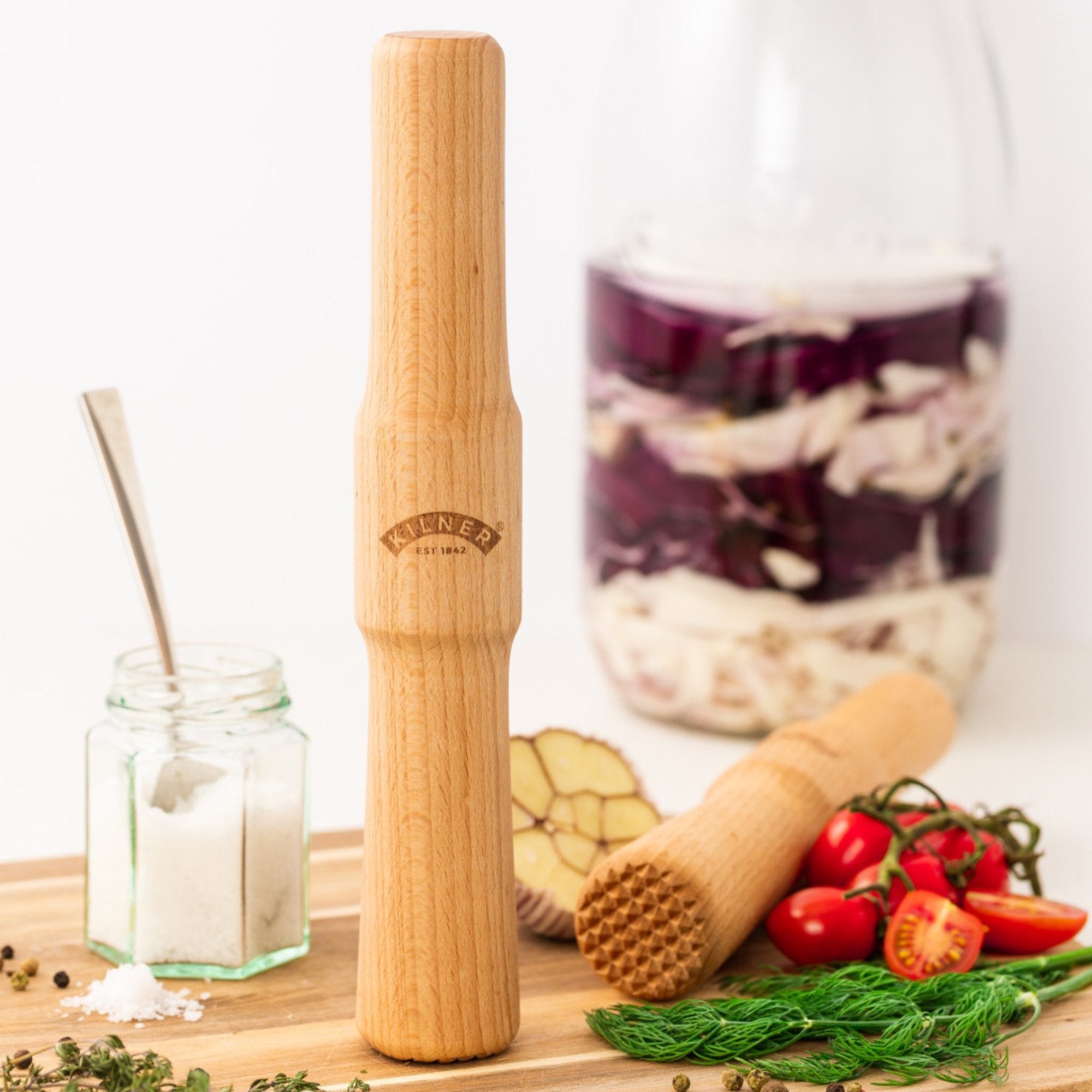 kilner-fermentation-set-102oz-3l-with-ceramic-packer-for-sauerkraut-kimchi image 2