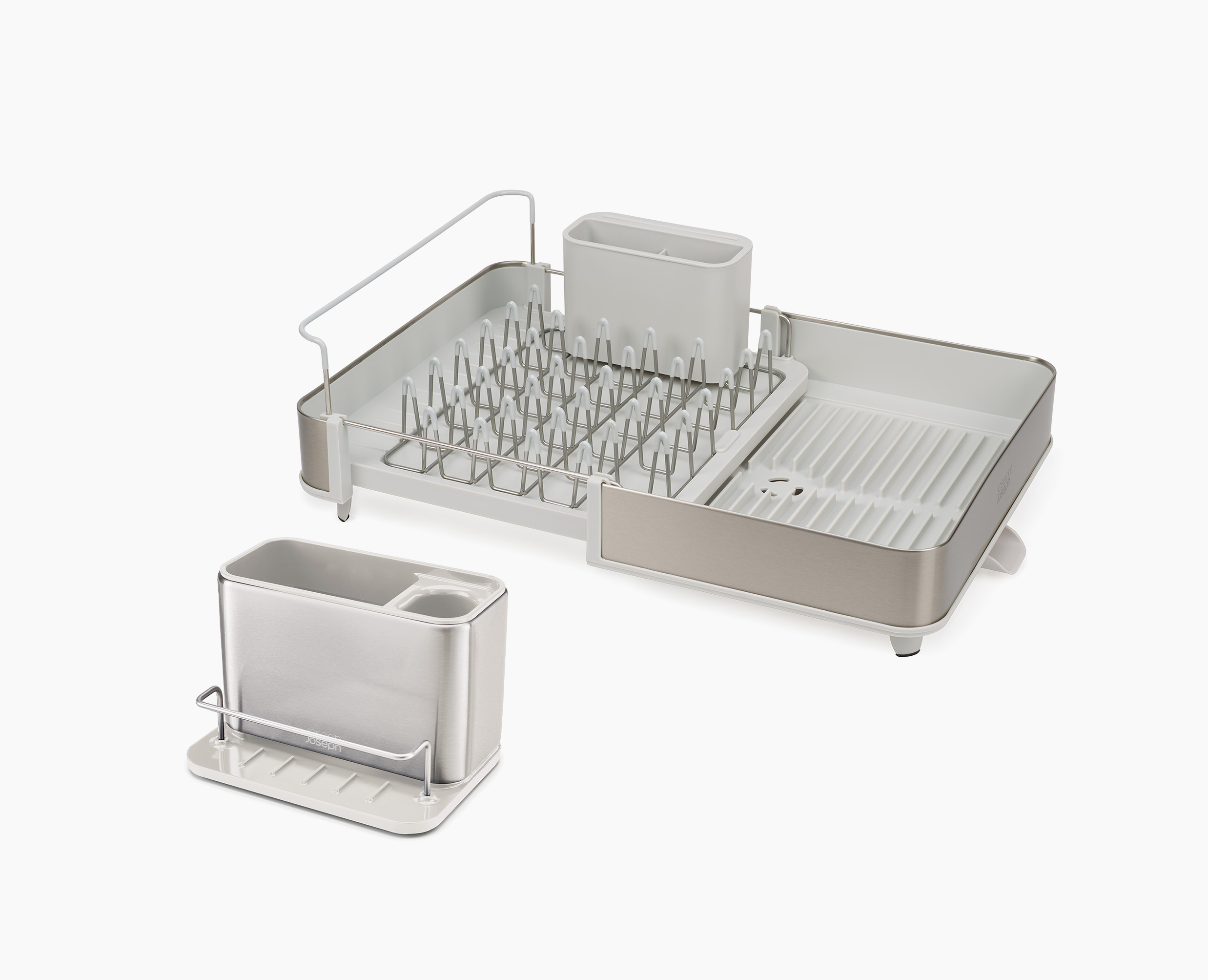 joseph-joseph-2-piece-stone-drainer-sink-organisation-set-expandable-dish-draine image 3