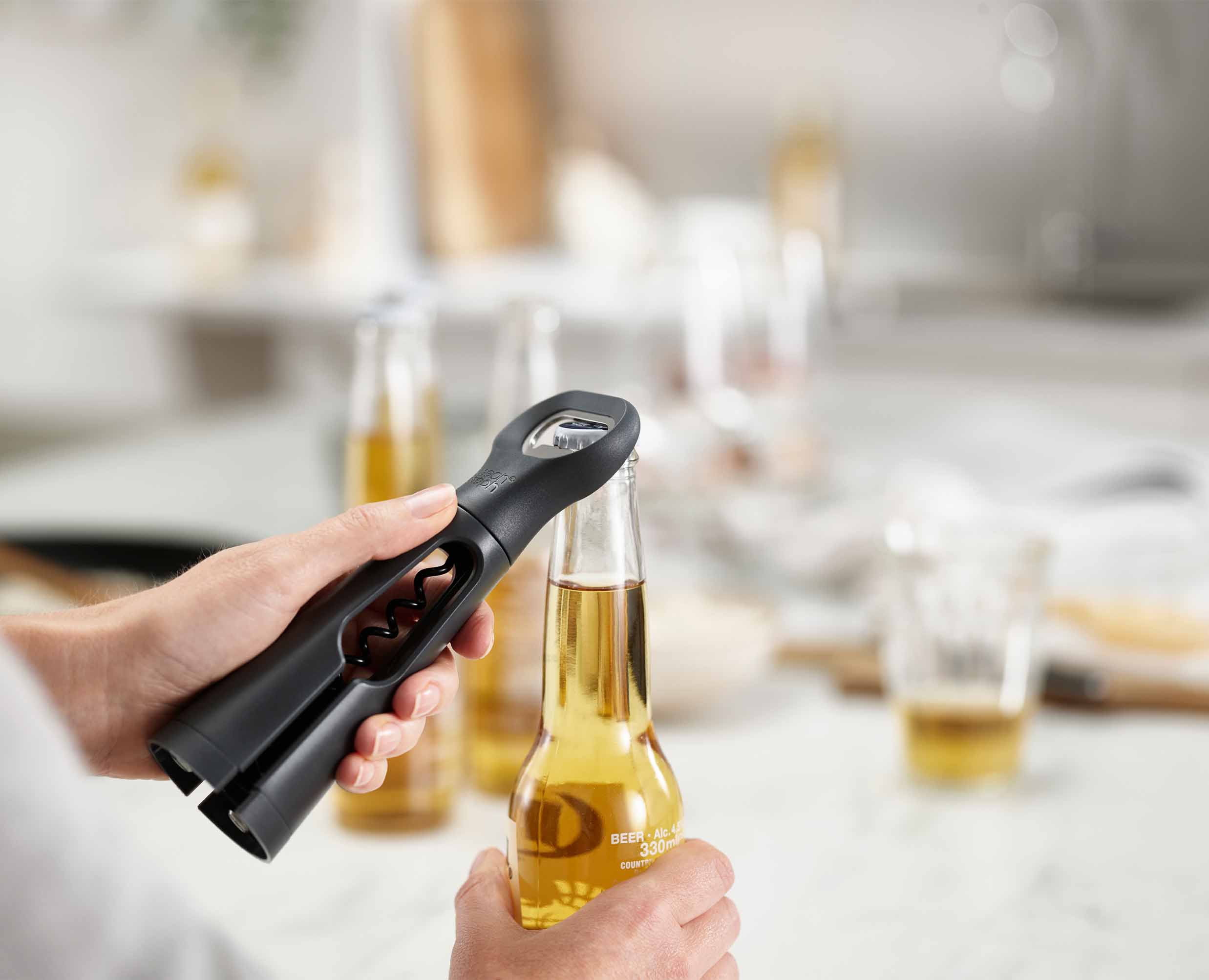 joseph-joseph-barstar-3-in-1-grey-corkscrew-compact-wine-opener-with-foil-cutter image 4