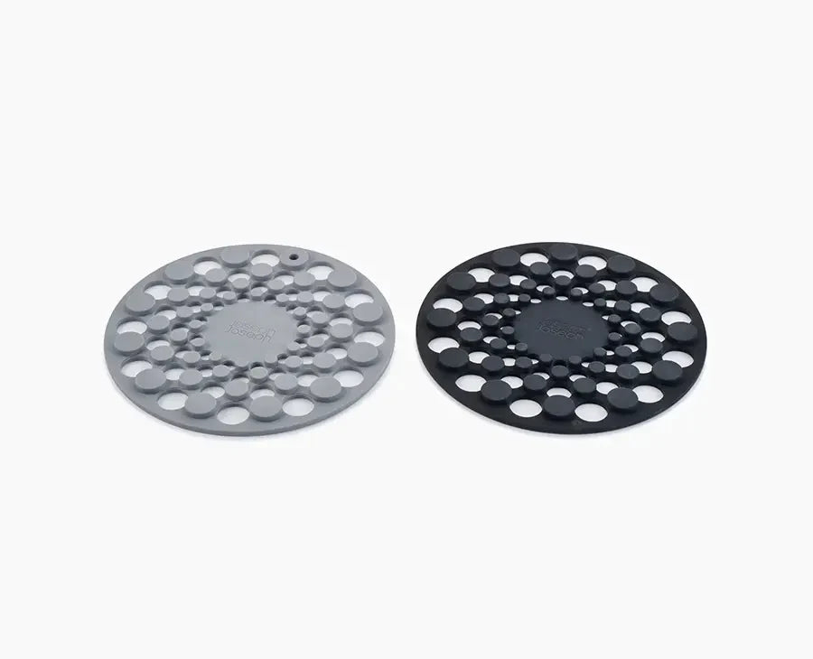 joseph-joseph-spot-on-set-of-2-grey-silicone-trivets-heat-resistant-space-saving image 1