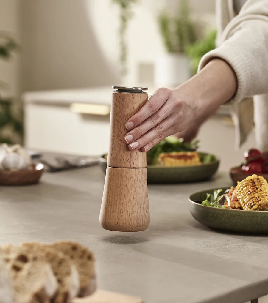 joseph-joseph-milltop-wood-salt-mill-natural-beech-ceramic-grinder image 2