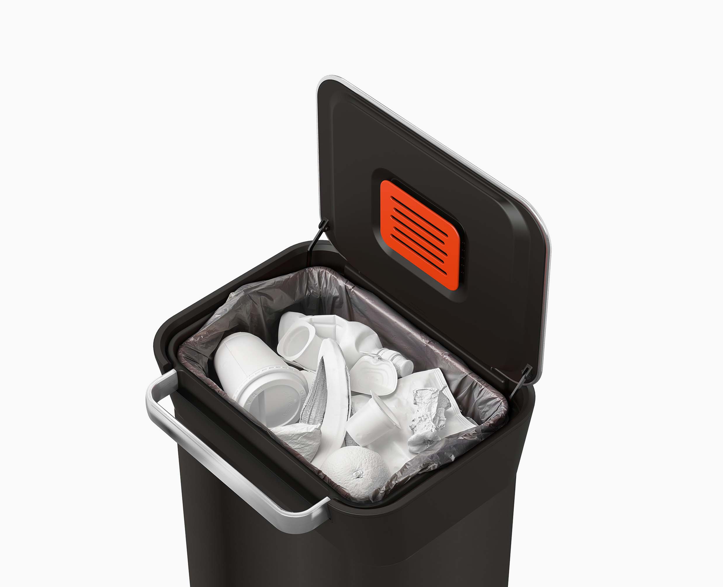 joseph-joseph-titan-30l-black-trash-compactor-steel-waste-compactor-with-hygieni image 4