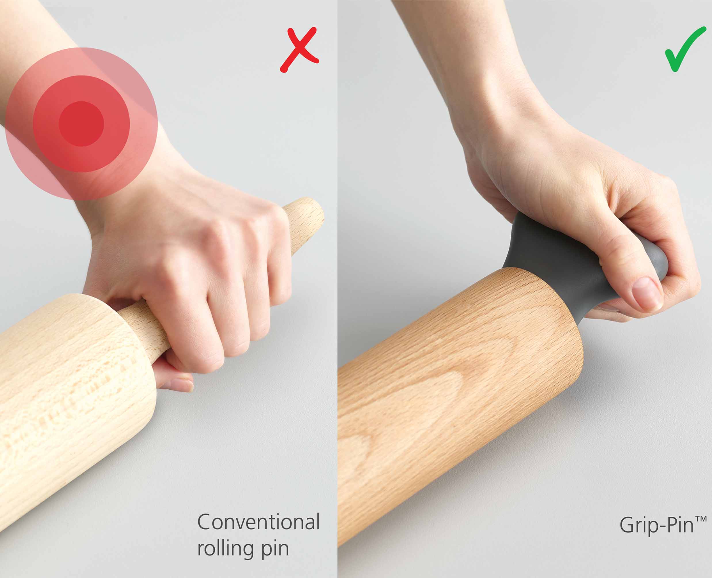 joseph-joseph-grip-pin-ergonomic-rolling-pin-grey-with-wide-contoured-handles-an image 5