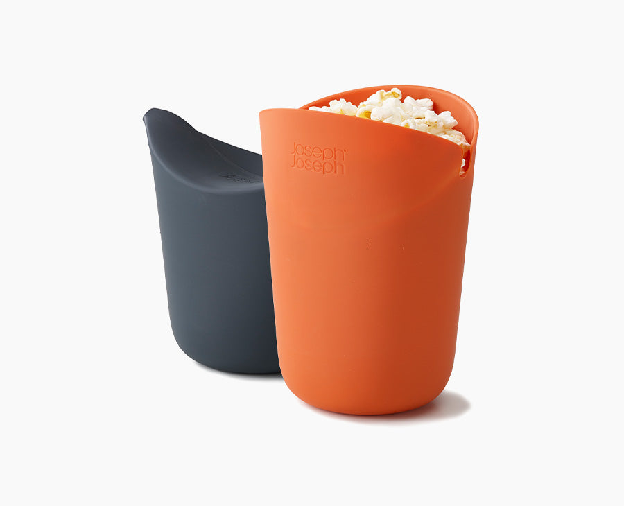 joseph-joseph-m-cuisine-2-piece-orange-popcorn-maker-set-microwave-silicone-cups image 1
