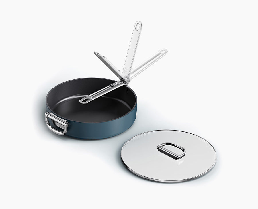 joseph-joseph-space-28cm-non-stick-ceramic-saute-pan-with-folding-handle-and-lid image 1
