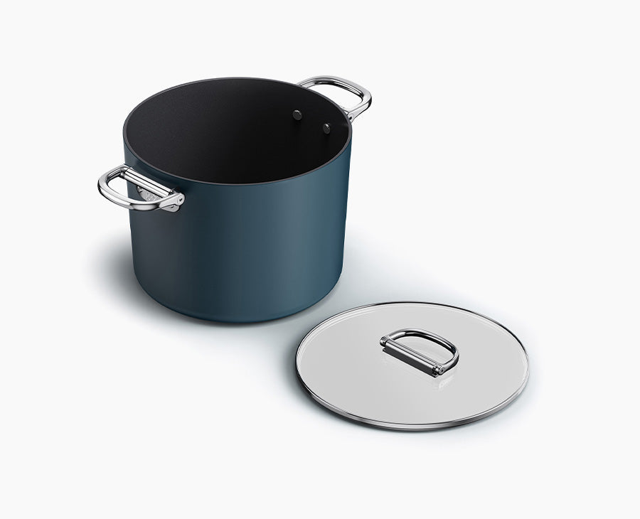 joseph-joseph-space-folding-handle-ceramic-non-stick-25cm-blue-stock-pot-lid image 1
