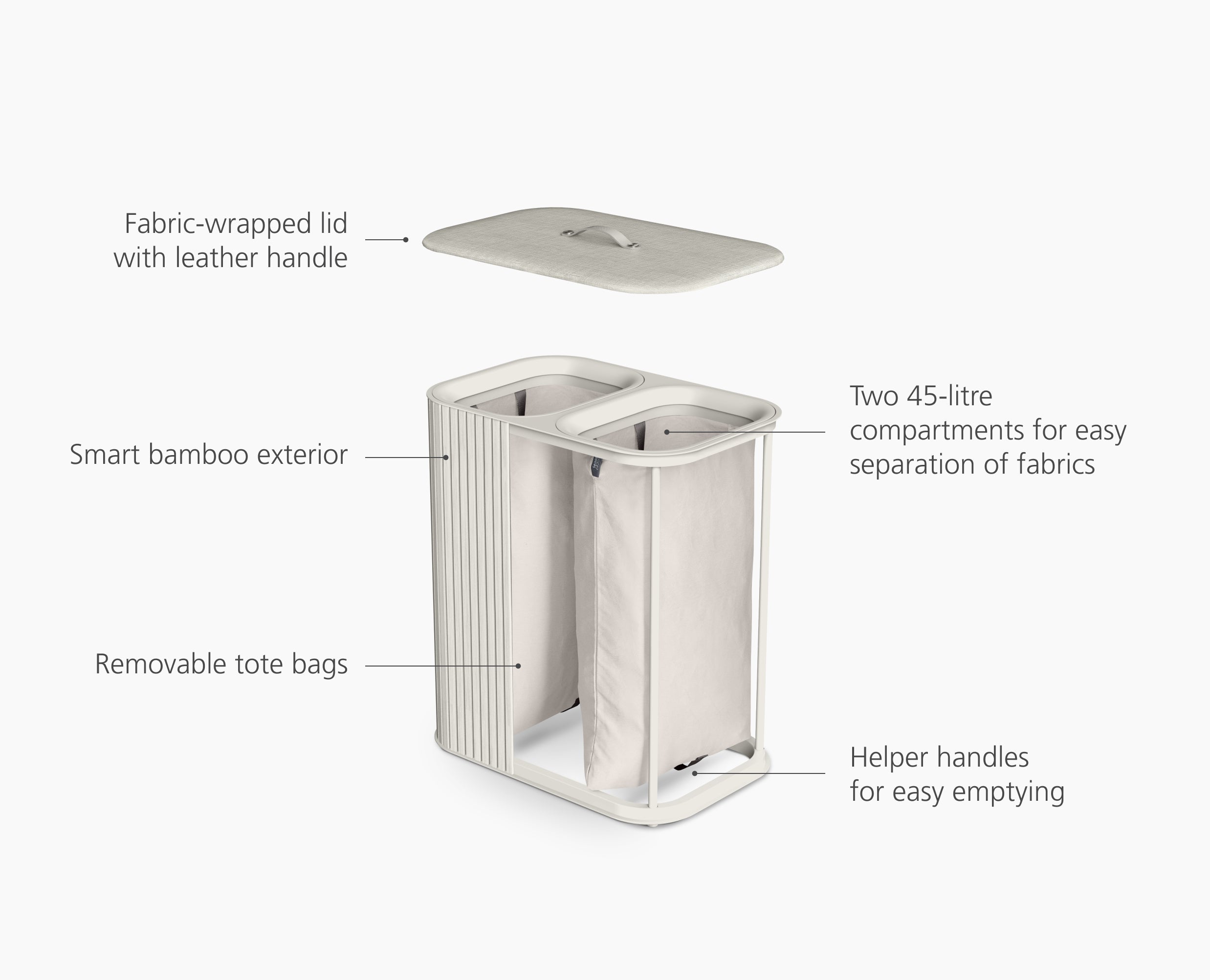 joseph-joseph-tota-luxe-90l-ecru-laundry-separation-basket image 6