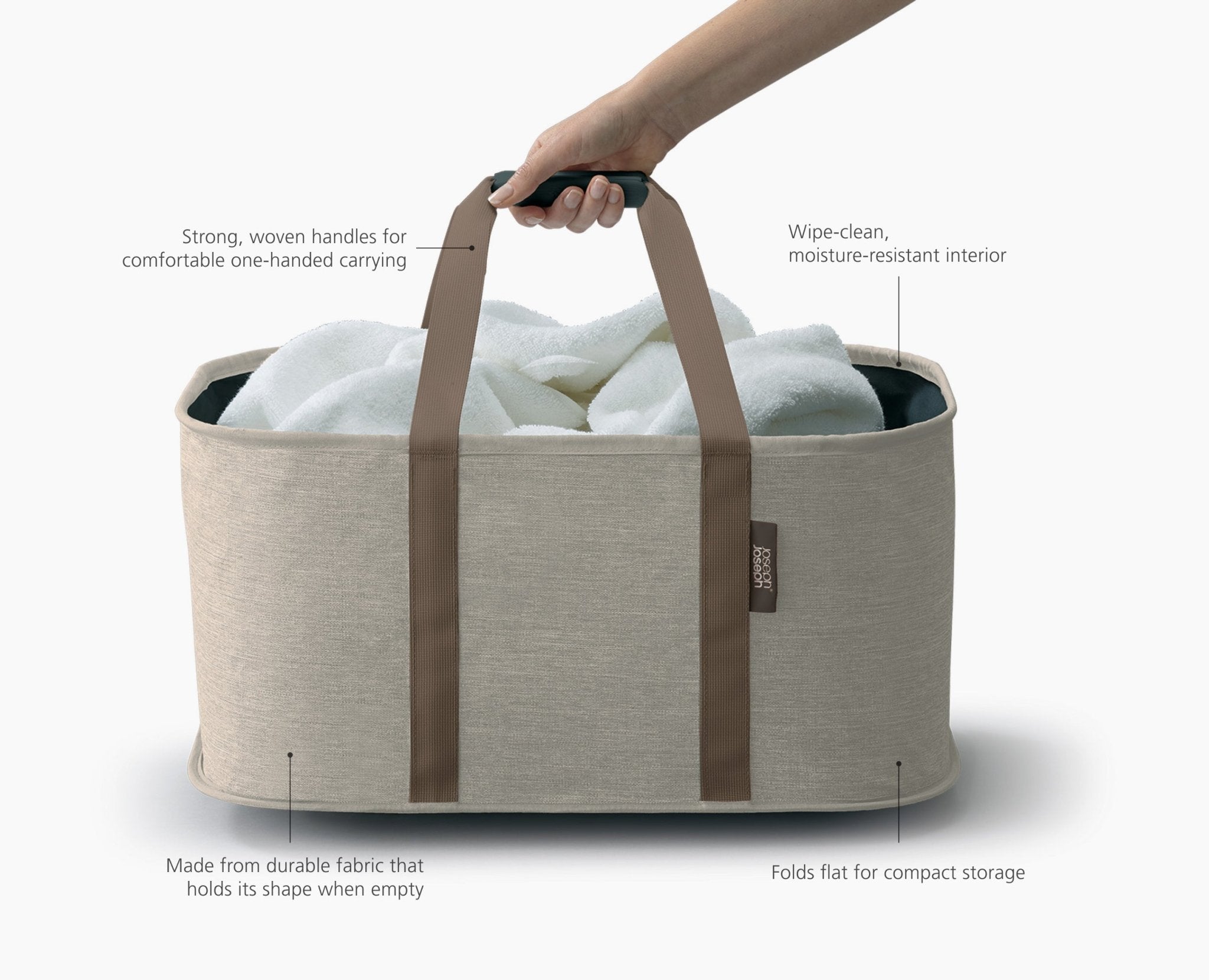 joseph-joseph-hold-all-ecru-collapsible-35l-laundry-basket-fold-flat-design-with image 6