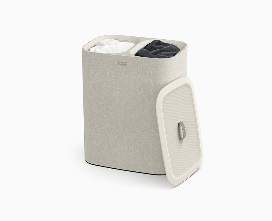 joseph-joseph-tota-90l-ecru-laundry-separation-basket-with-removable-totes image 1