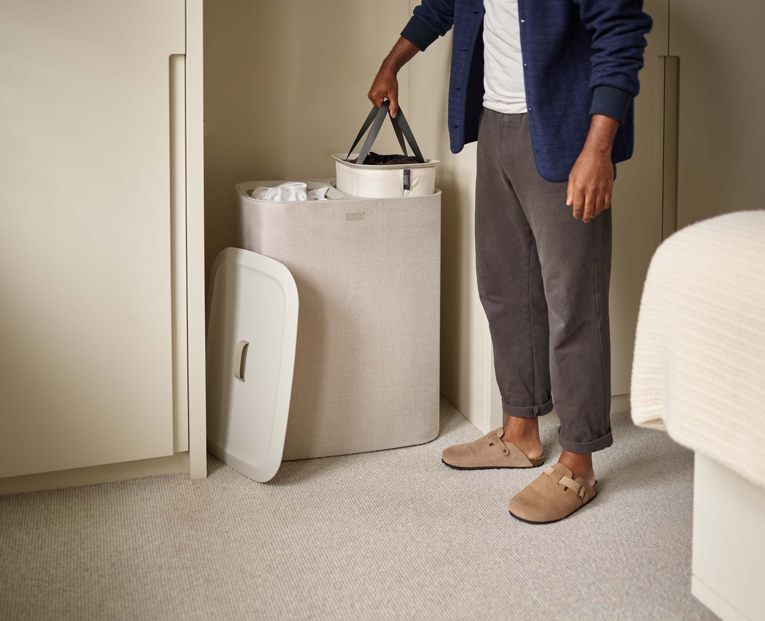 joseph-joseph-tota-90l-ecru-laundry-separation-basket-with-removable-totes image 3
