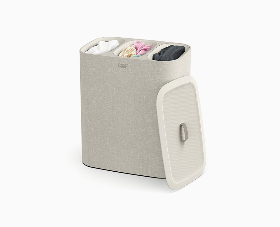 joseph-joseph-tota-trio-90l-ecru-laundry-separation-basket-3-removable-tote-bags image 1