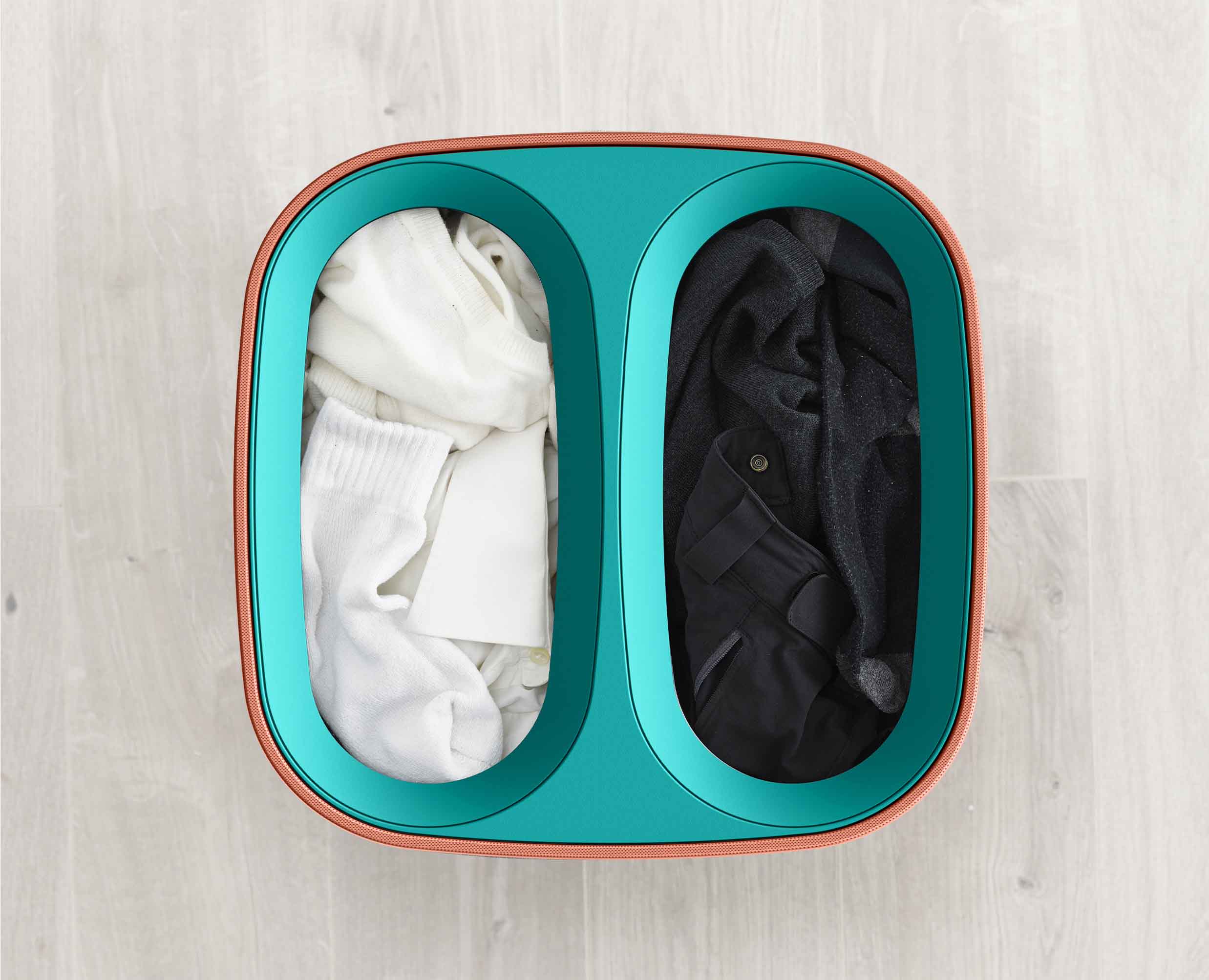joseph-joseph-tota-pop-60l-coral-laundry-separation-basket-with-two-tote-bags image 4