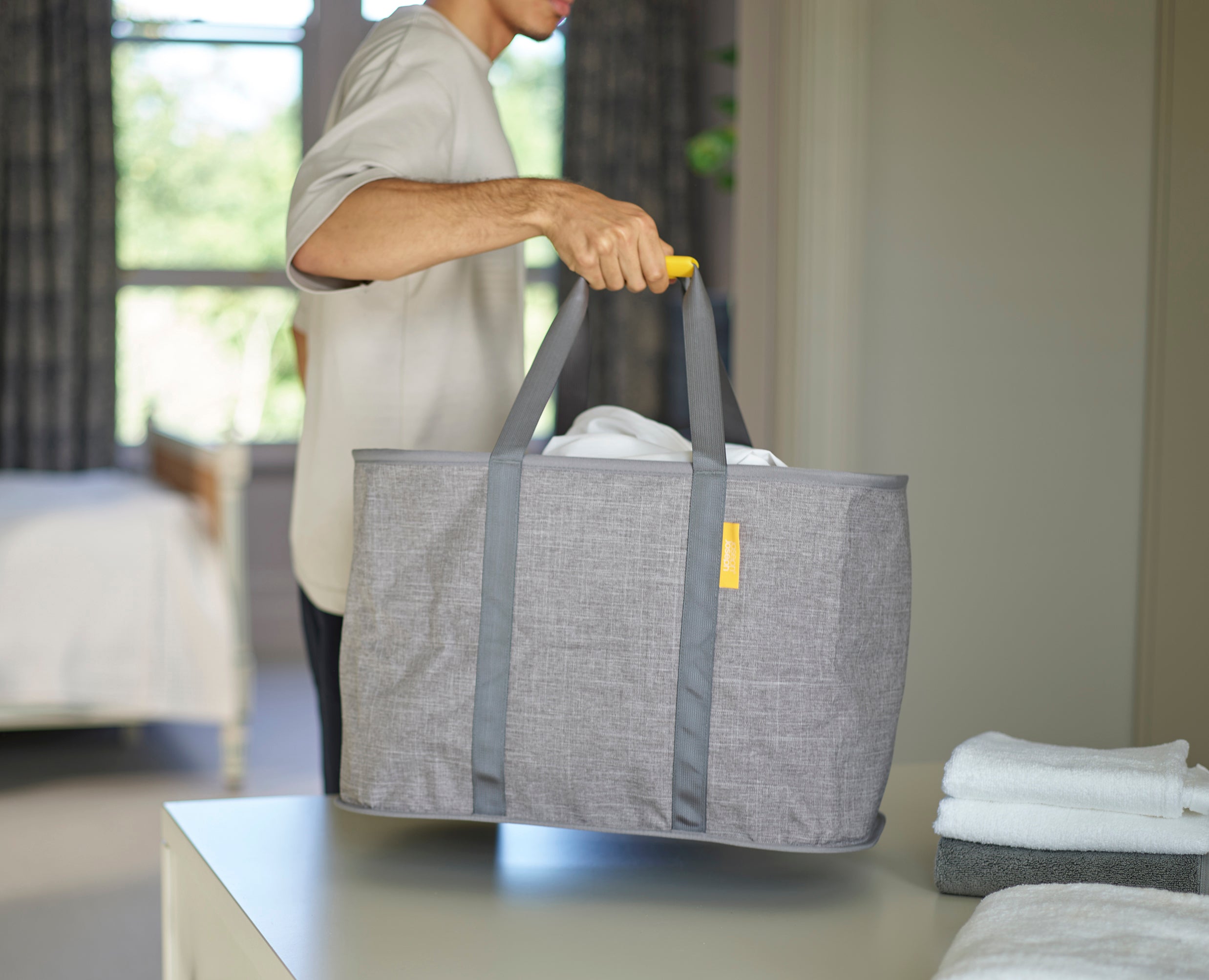 joseph-joseph-2-piece-grey-tota-trio-90l-hold-all-max-55l-laundry-basket-set-sor image 2
