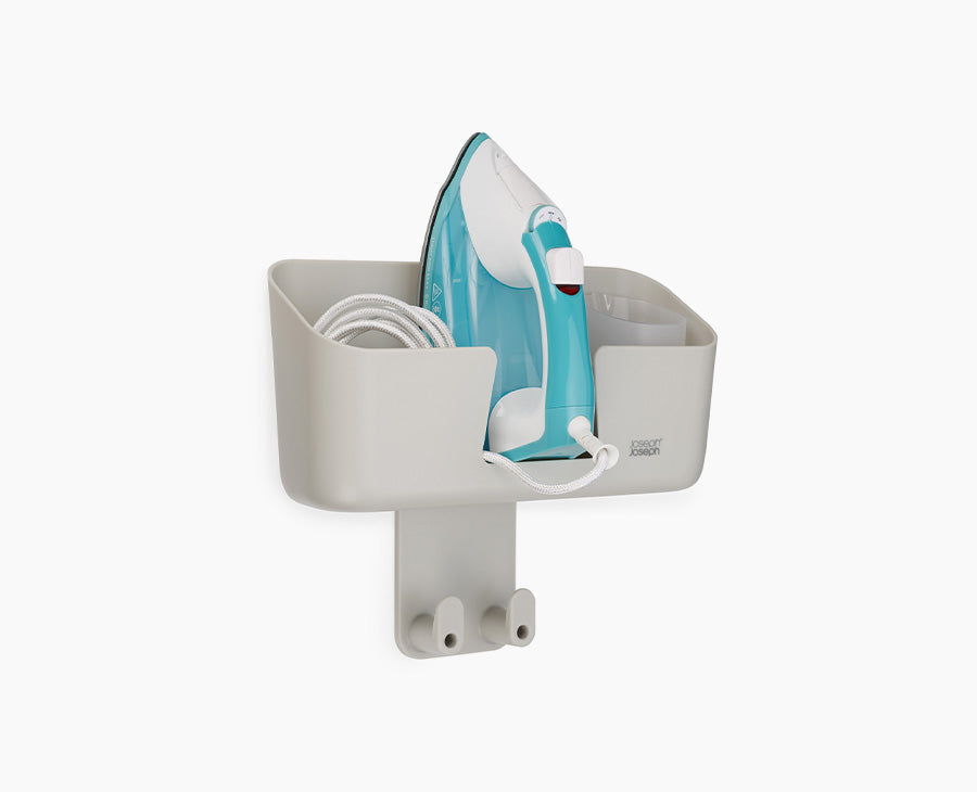 joseph-joseph-ironhub-wall-mounted-ecru-iron-storage-caddy-organize-your-ironing image 1