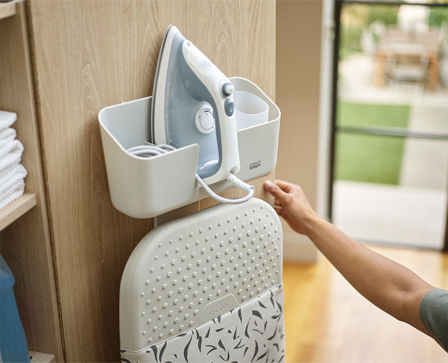 joseph-joseph-ironhub-wall-mounted-ecru-iron-storage-caddy-organize-your-ironing image 2