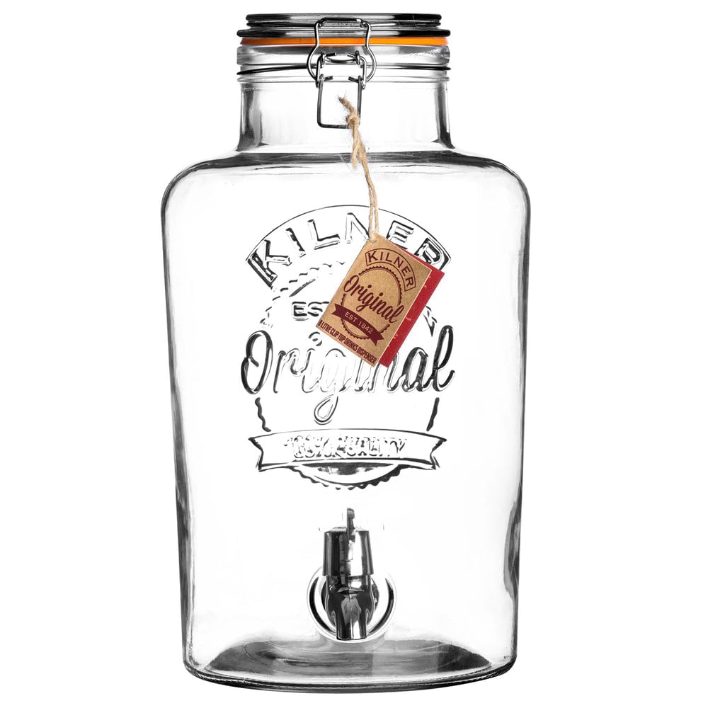 kilner-8l-swing-top-round-glass-drink-dispenser-ideal-for-parties-summer-refresh image 1