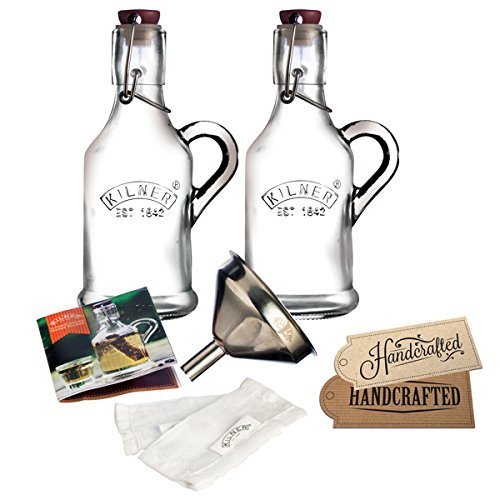 kilner-6-piece-glassware-infused-gin-set-2-bottles-funnel-muslin-squares-recipe- image 5
