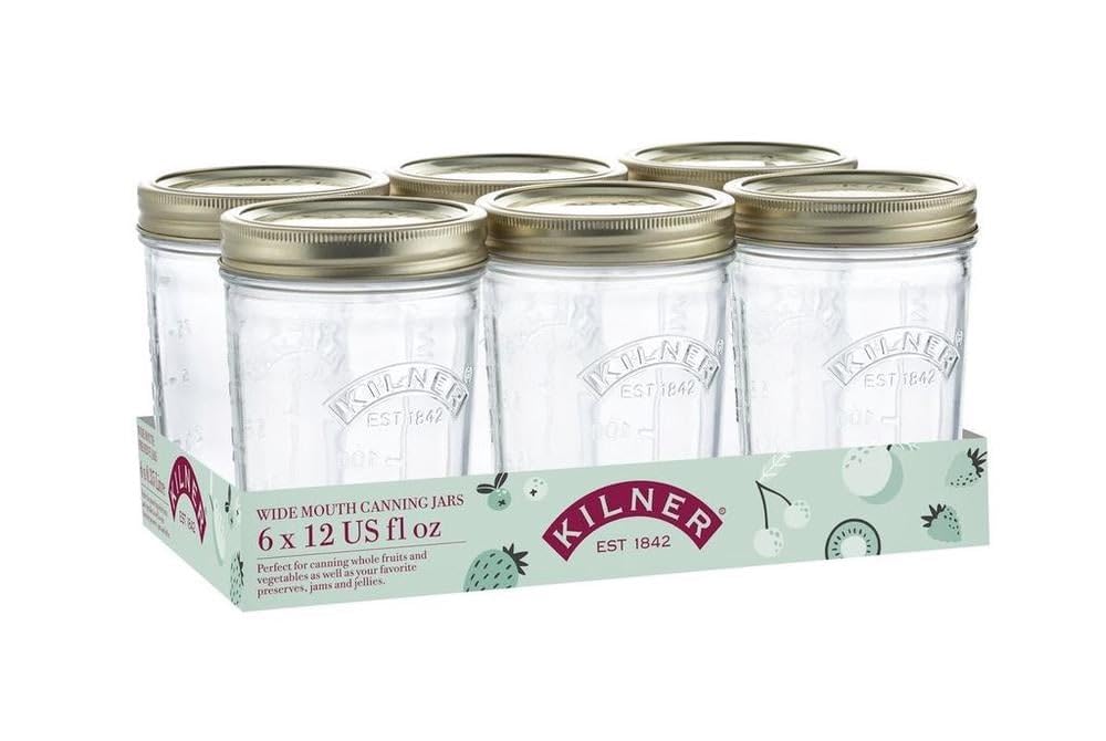 kilner-wide-mouth-jar-0-35ltr-set-of-6-exclusive-clear-glass-storage-jars image 1