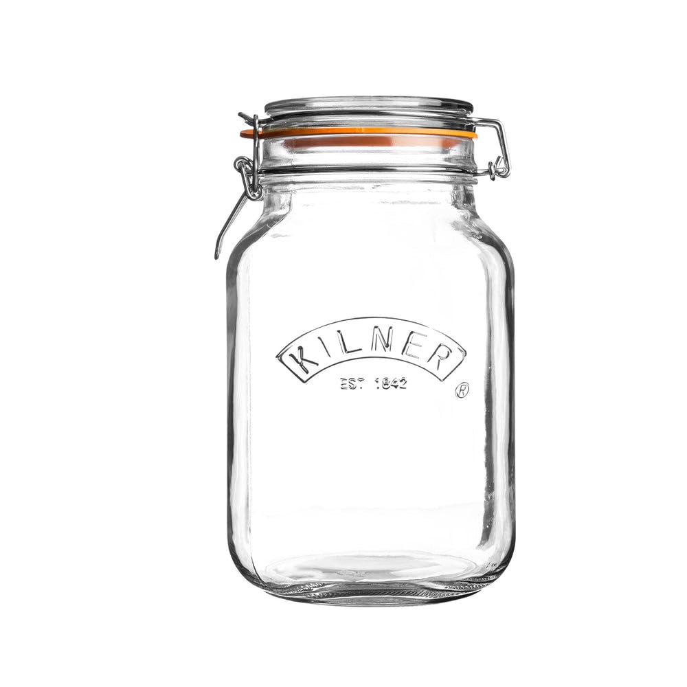 kilner-square-swing-top-glass-jar-1-5l-space-saving-preserving-jar image 1
