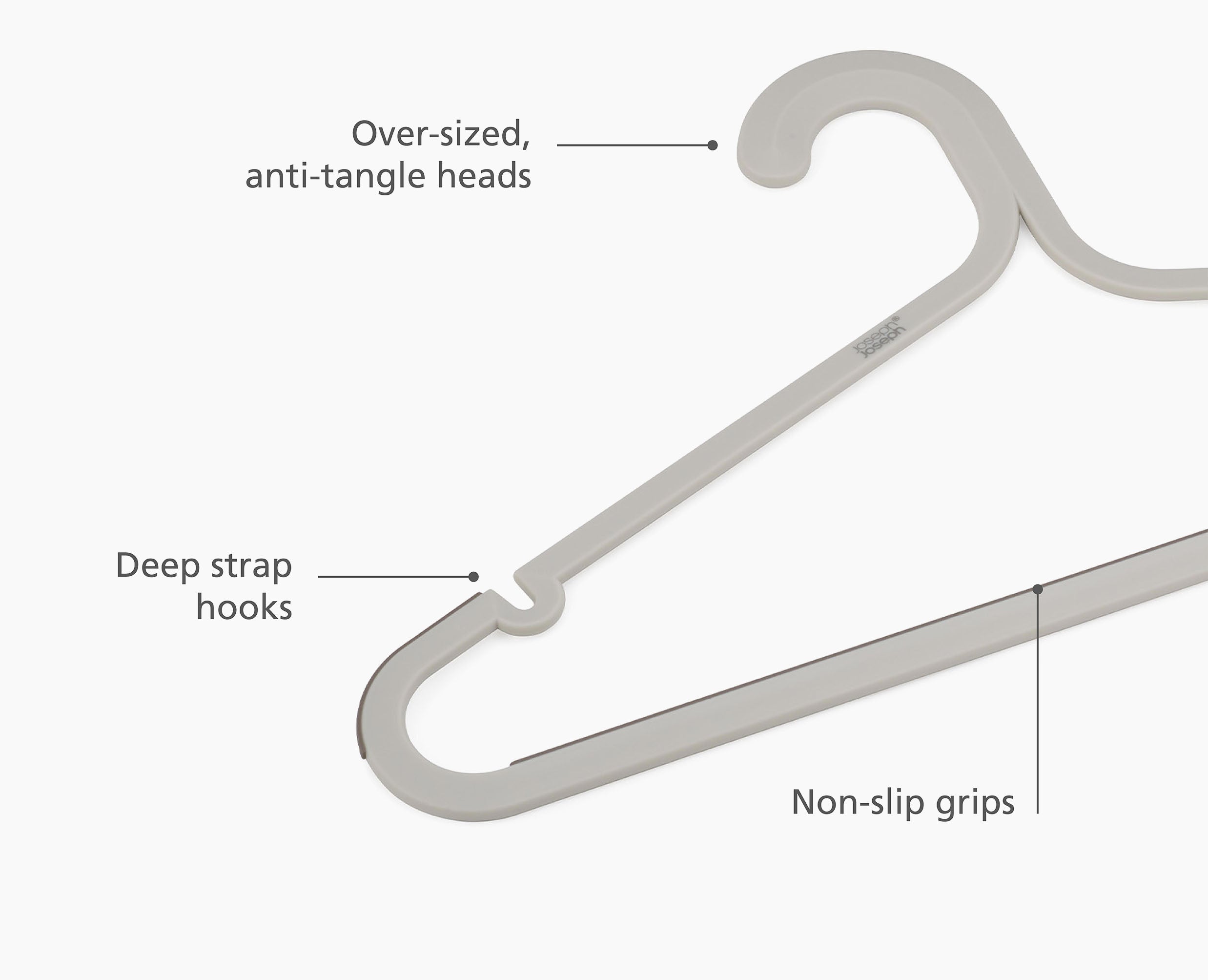 joseph-joseph-orderly-set-of-5-anti-tangle-ecru-clothes-hangers image 8