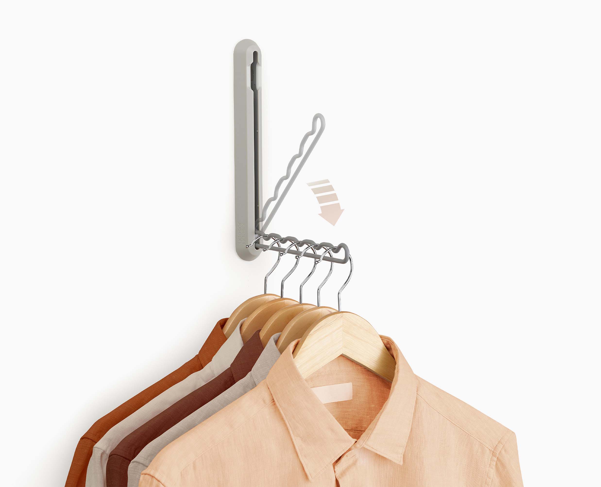 joseph-joseph-orderly-ecru-retractable-hanging-rail-for-wall-or-door-mounting image 6