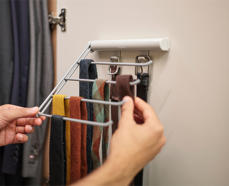 joseph-joseph-orderly-ecru-belt-tie-scarf-hanging-rail-space-saving-wardrobe-org image 2