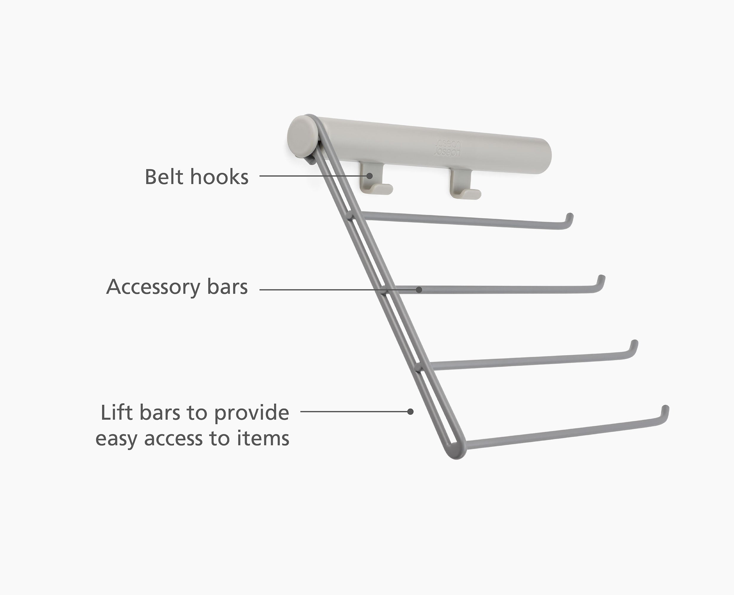 joseph-joseph-orderly-ecru-belt-tie-scarf-hanging-rail-space-saving-wardrobe-org image 6
