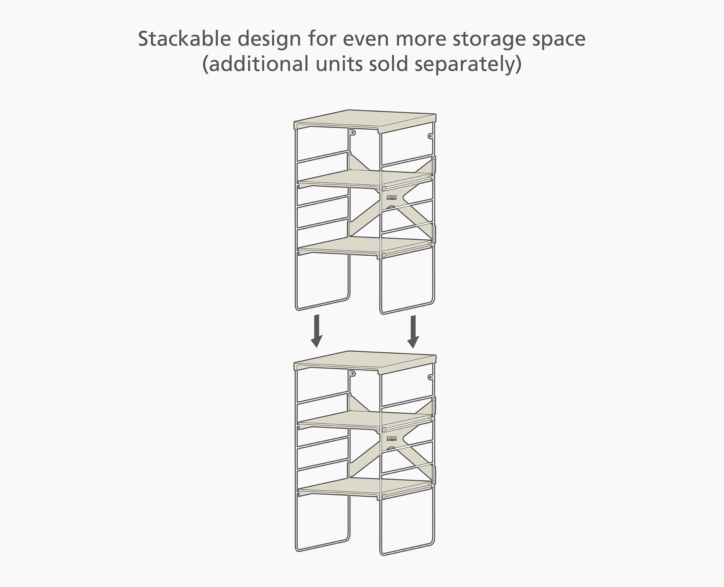 joseph-joseph-level-adjustable-ecru-shoe-rack-4-pair-steel-frame-storage image 7