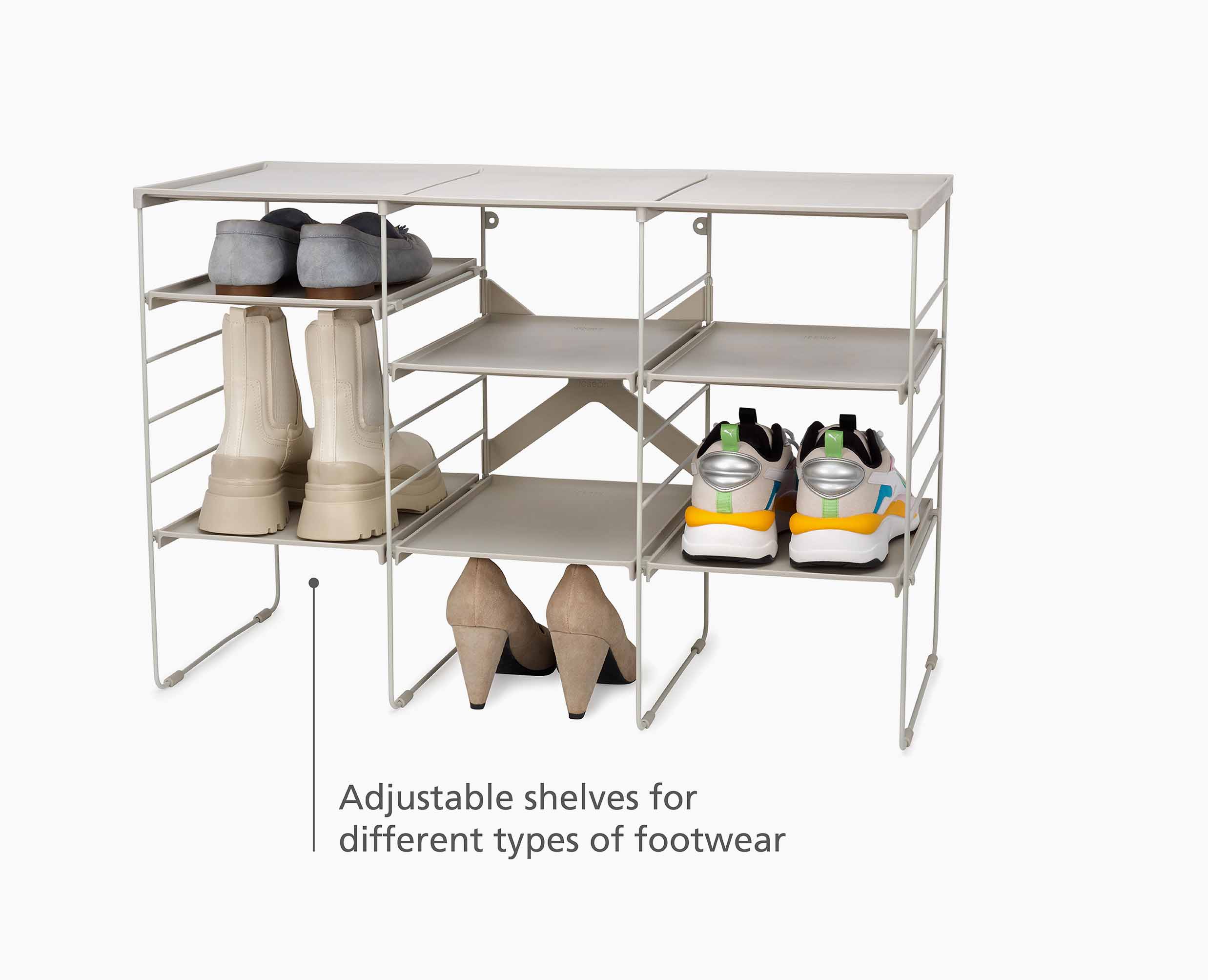 joseph-joseph-level-plus-large-adjustable-ecru-shoe-rack image 8