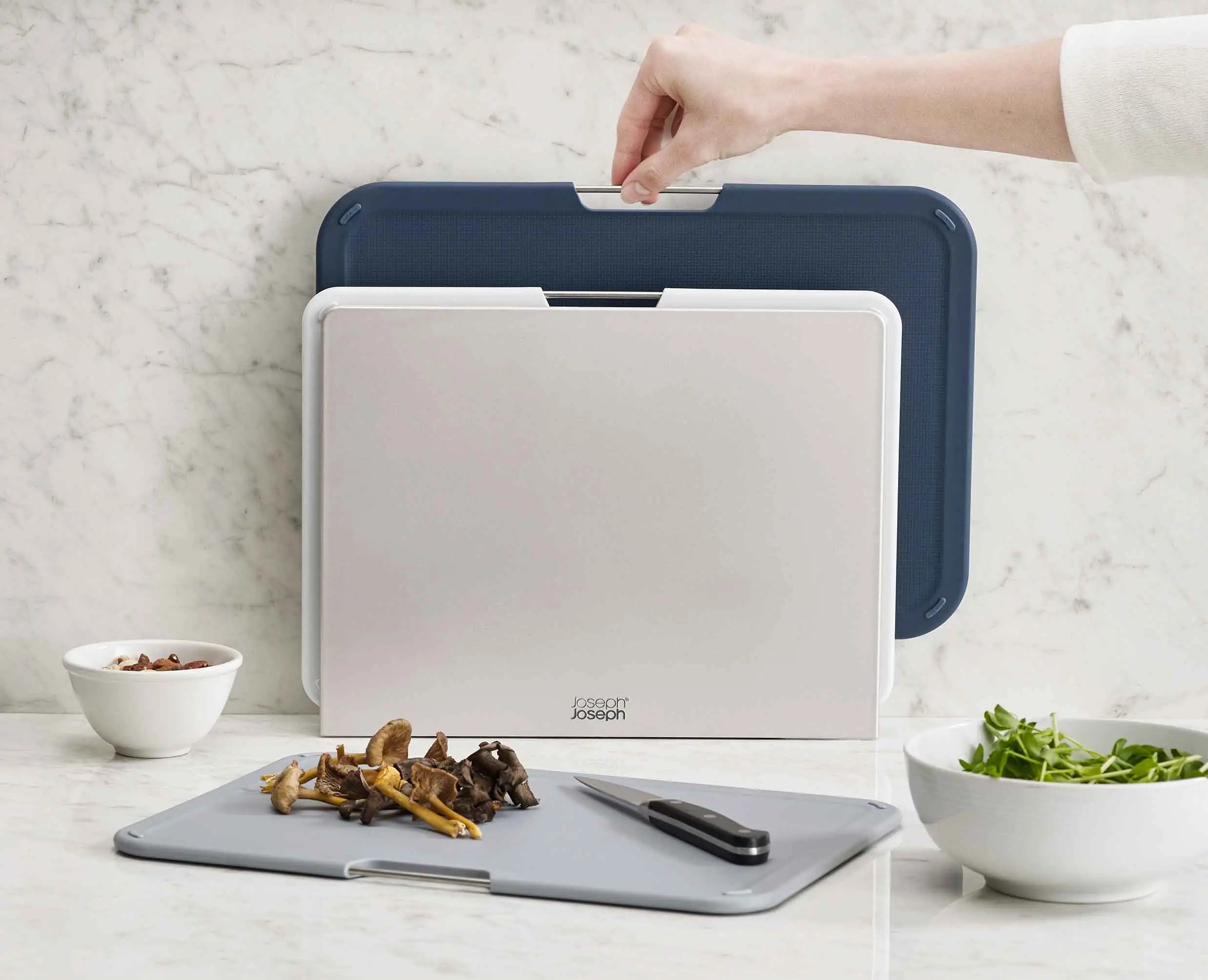 joseph-joseph-nest-boards-3-piece-grey-chopping-board-set-with-space-saving-stan image 3
