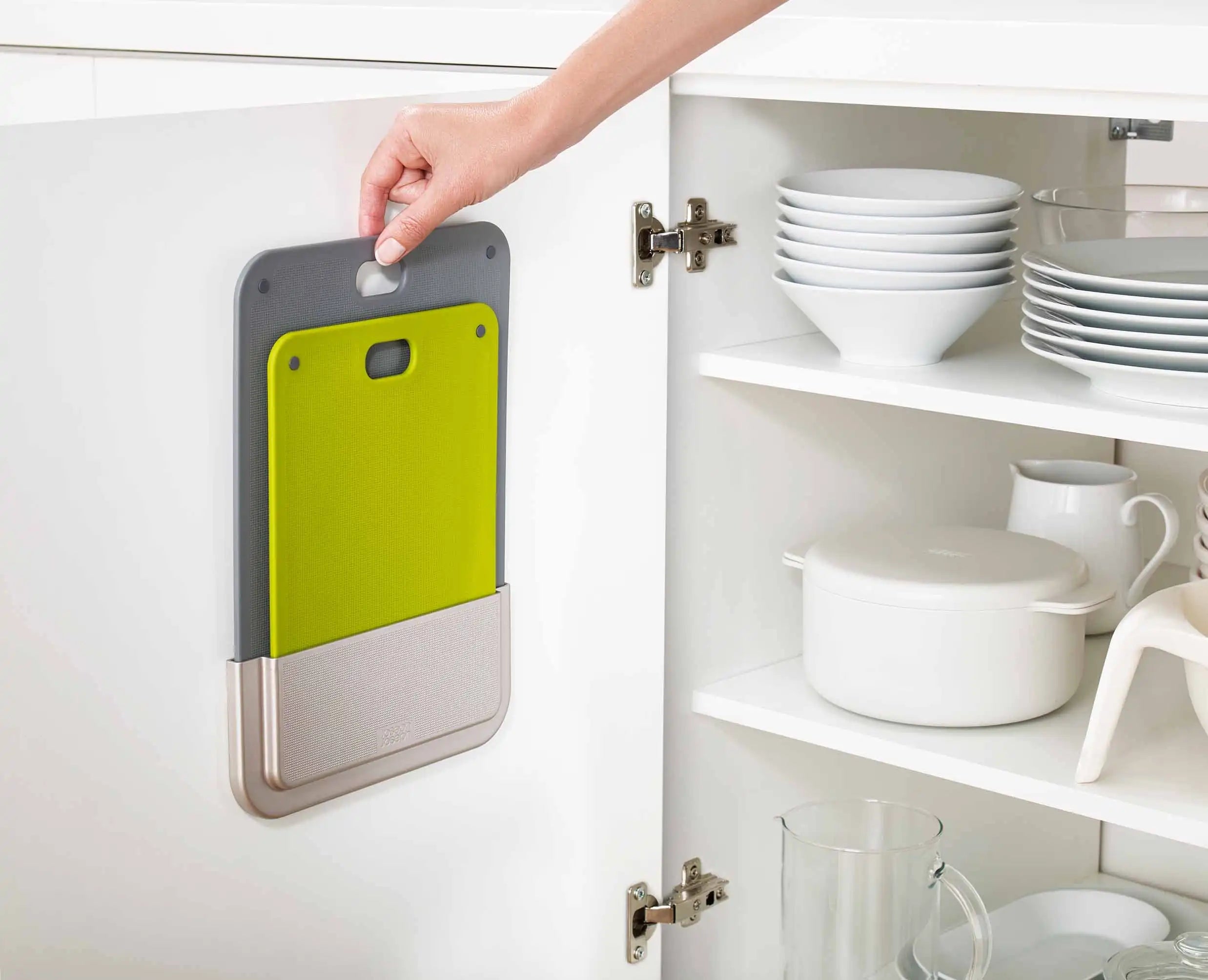 joseph-joseph-doorstore-chop-2-piece-grey-chopping-board-set-with-slimline-door- image 3