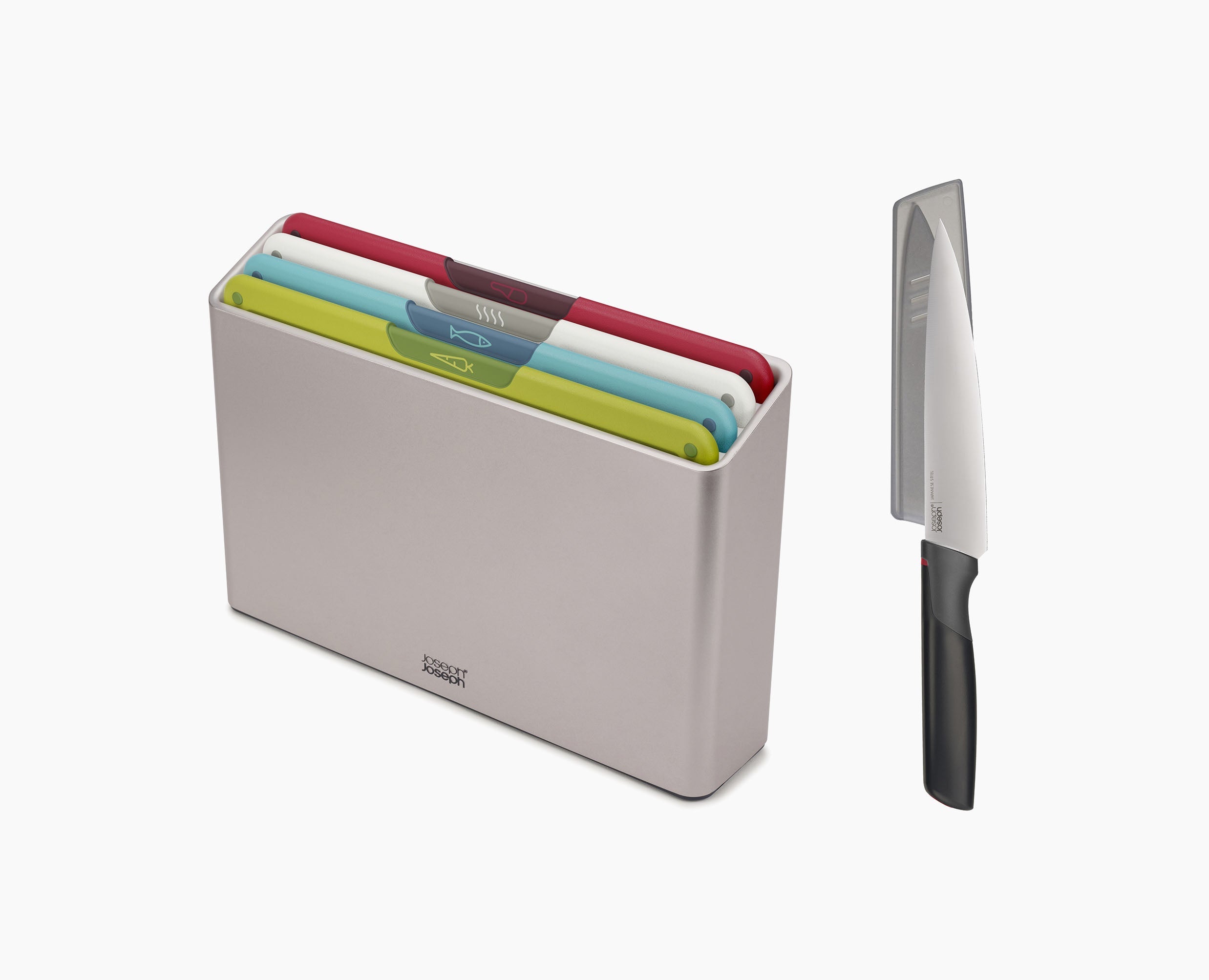 joseph-joseph-folio-icon-4-piece-multicolour-chopping-board-set-with-knife image 3