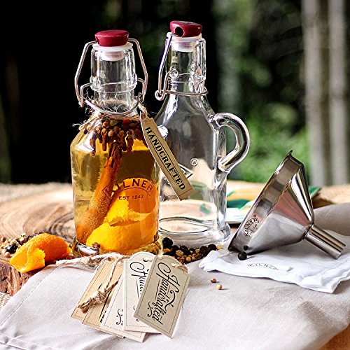 kilner-6-piece-glassware-infused-gin-set-2-bottles-funnel-muslin-squares-recipe- image 3