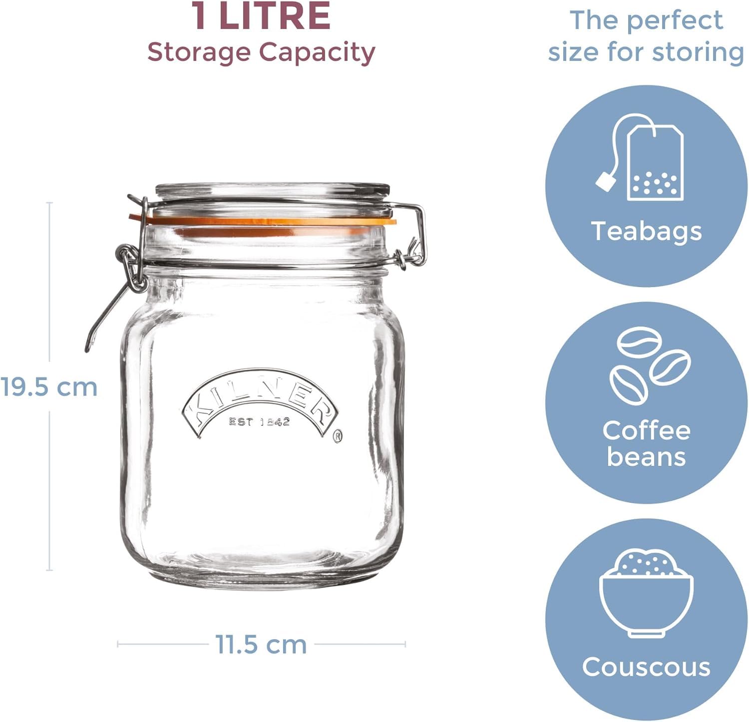 kilner-square-swing-top-glass-jar-1l-preserving-dry-storage-essential image 3