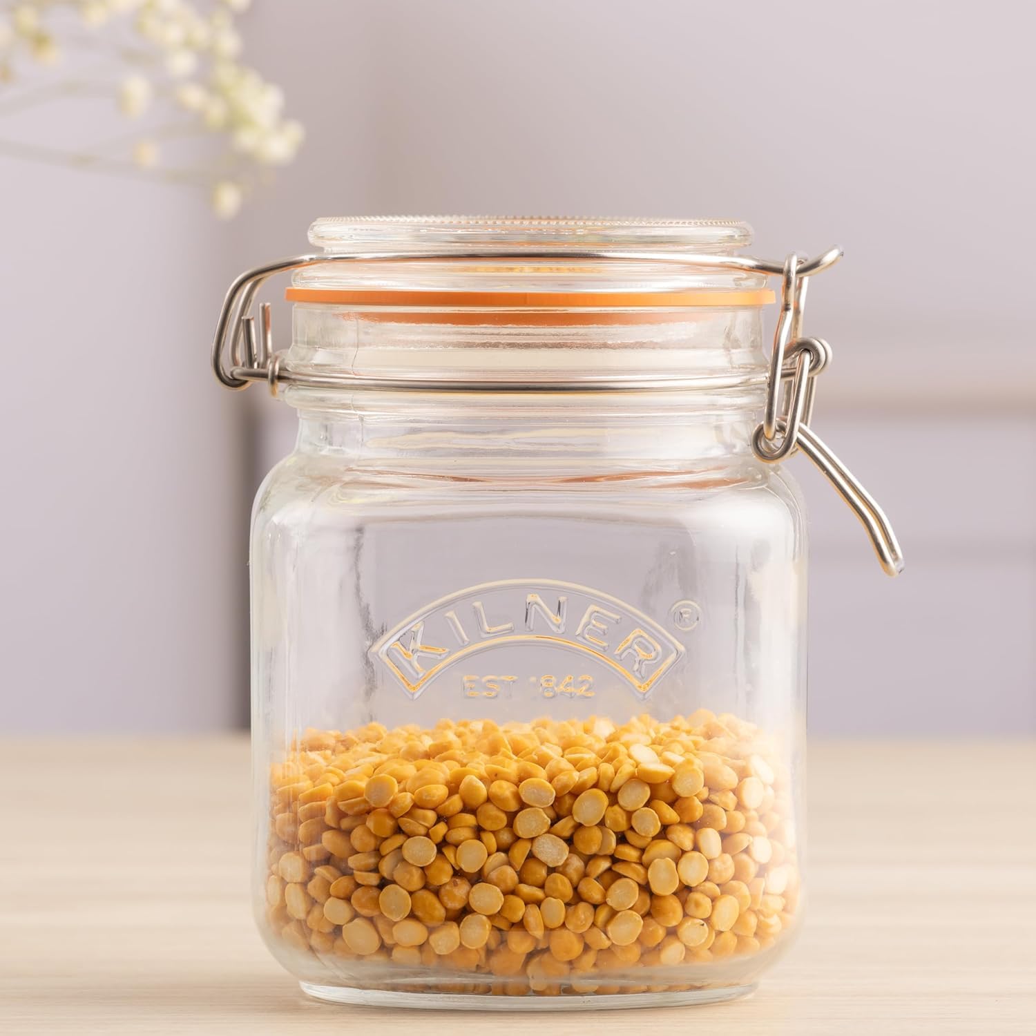 kilner-square-swing-top-glass-jar-1l-preserving-dry-storage-essential image 2